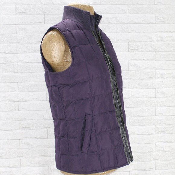 CHARTER CLUB Vest Puffer Quilted Sleeveless Gorpcore Purple Black Stripe Medium - Picture 4 of 12